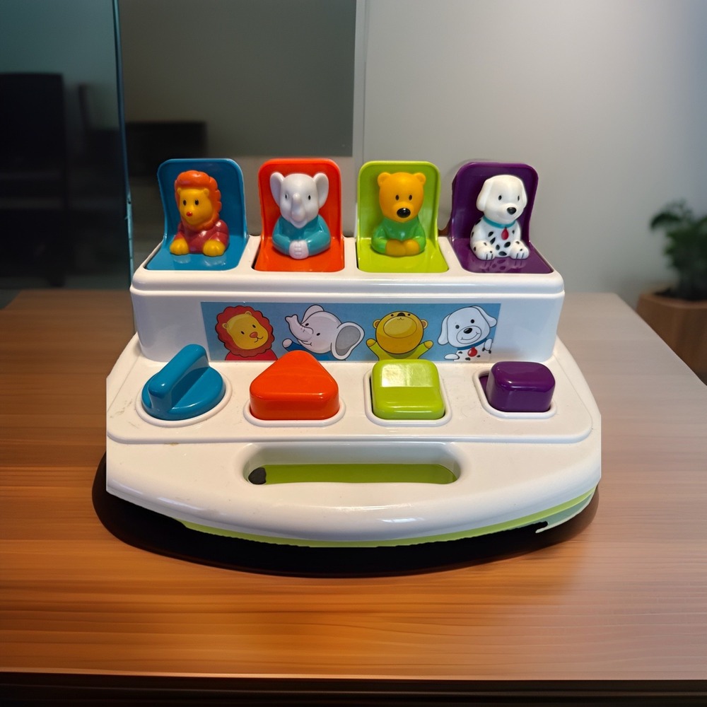 Battat Pop-Up Pals Color Sorting Animal Push & Pop Up Toy-sanitized